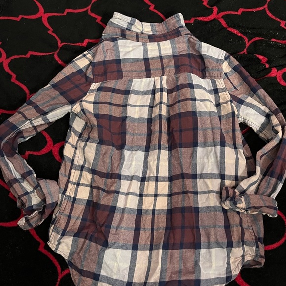 SO WOMENS Red white and blue flannel top size extra small EXCELLENT CONDITION!!! - Picture 4 of 5